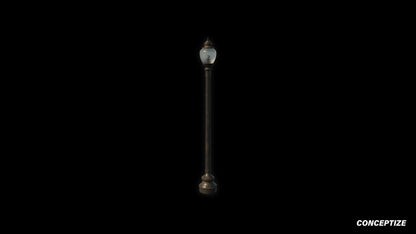 American light pole meticulously handcrafted PBR textured 3D asset optimized Blender Unreal Engine street lamppost urban illumination sidewalks public spaces