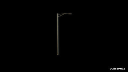 American light pole meticulously handcrafted PBR textured 3D asset optimized Blender Unreal Engine street lamppost urban illumination sidewalks public spaces