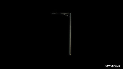 American light pole meticulously handcrafted PBR textured 3D asset optimized Blender Unreal Engine street lamppost urban illumination sidewalks public spaces