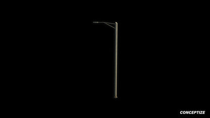 American light pole meticulously handcrafted PBR textured 3D asset optimized Blender Unreal Engine street lamppost urban illumination sidewalks public spaces