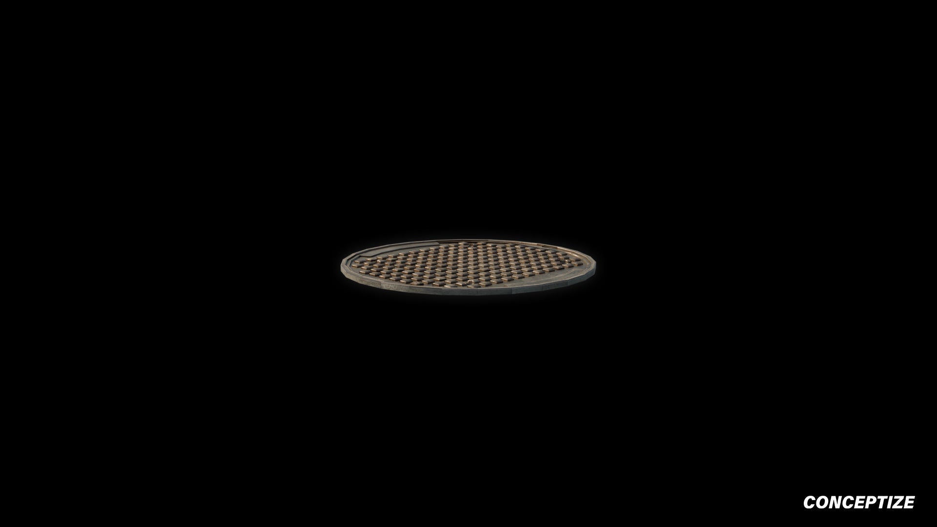 American manhole meticulously handcrafted PBR textured 3D asset optimized Blender Unreal Engine sewer cover utility access street infrastructure urban streets sidewalks