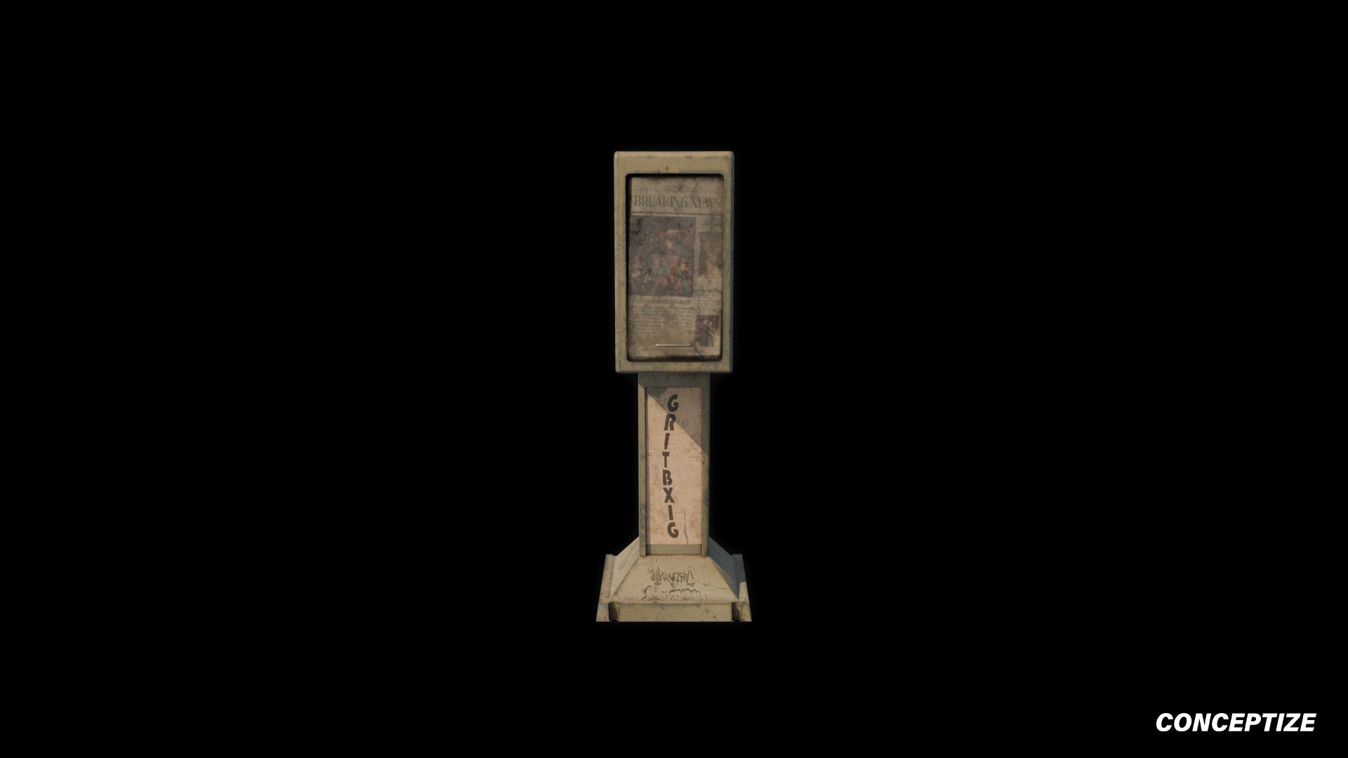 American newspaper street box meticulously handcrafted PBR textured 3D asset optimized Blender Unreal Engine newsstand media kiosk urban streets sidewalks