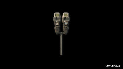 American parkimeter meticulously handcrafted PBR textured 3D asset optimized Blender Unreal Engine parking meter street meter urban streets sidewalks