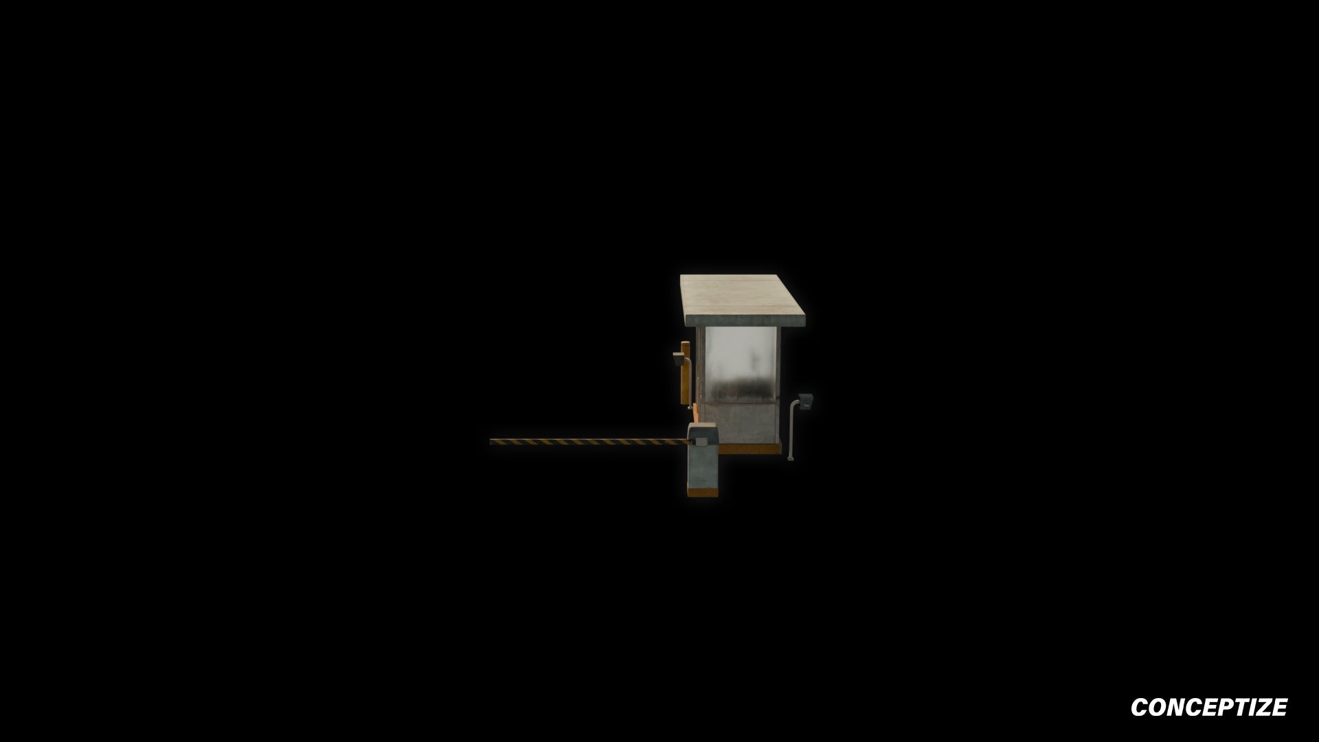 American parking entrance booth bar meticulously handcrafted PBR textured 3D asset optimized Blender Unreal Engine toll booth parking station urban streets