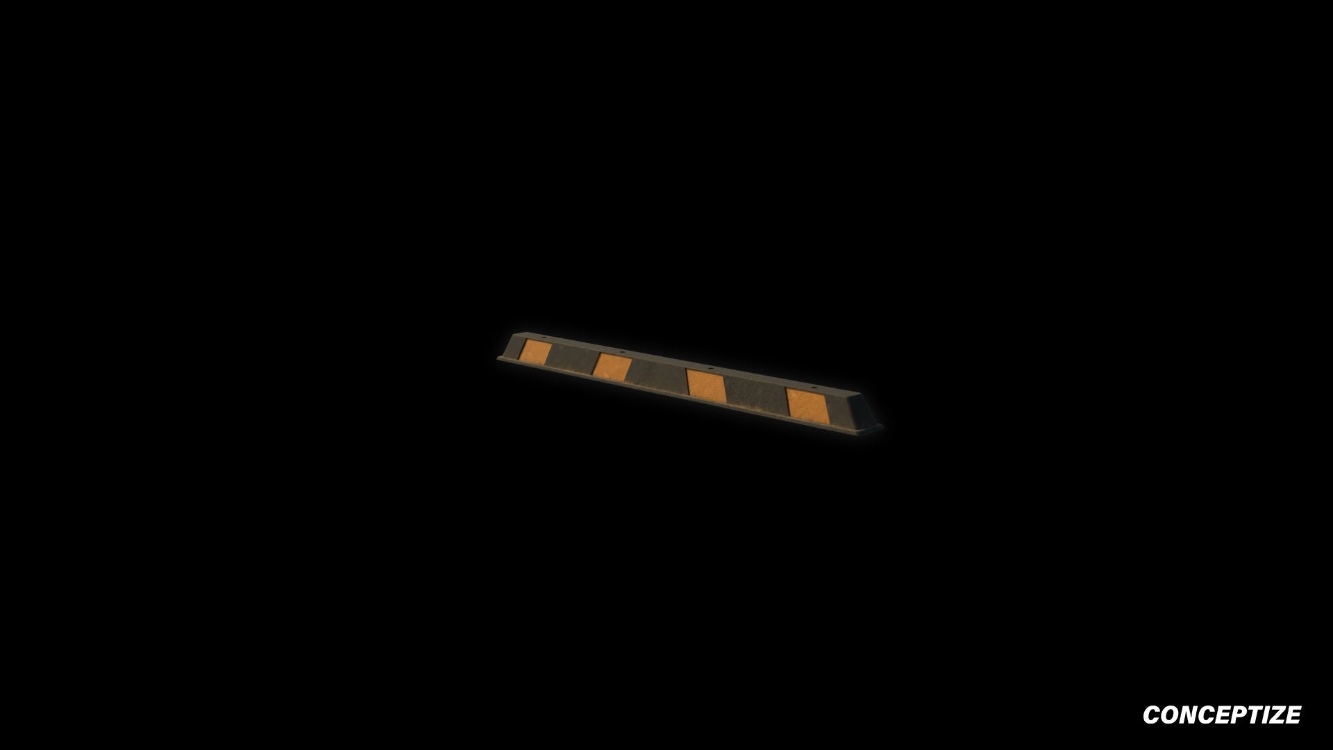 Car stopper meticulously handcrafted PBR textured 3D asset optimized Blender Unreal Engine wheel stop parking block traffic control urban streets