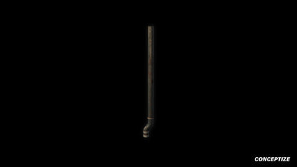 Rain drain pipe rooftop meticulously handcrafted PBR textured 3D asset optimized Blender Unreal Engine urban streetscapes rooftops alleyways high detail