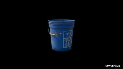 Bucket meticulously handcrafted PBR textured 3D asset optimized Blender Unreal Engine pail container storage vessel cleaning equipment construction prop