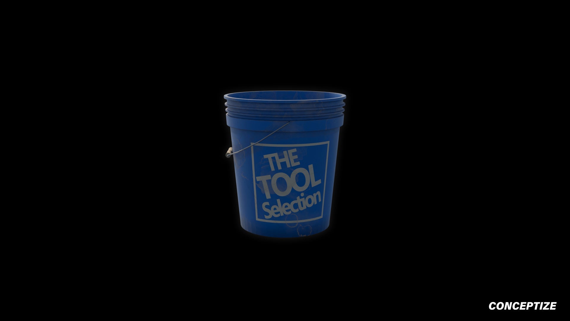 Bucket meticulously handcrafted PBR textured 3D asset optimized Blender Unreal Engine pail container storage vessel cleaning equipment construction prop