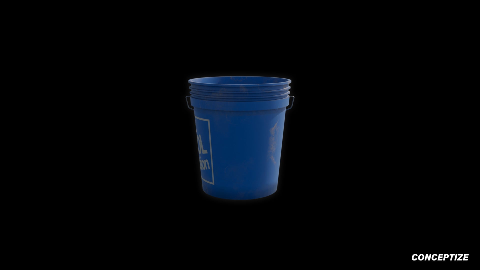Bucket meticulously handcrafted PBR textured 3D asset optimized Blender Unreal Engine pail container storage vessel cleaning equipment construction prop