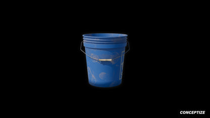 Bucket meticulously handcrafted PBR textured 3D asset optimized Blender Unreal Engine pail container storage vessel cleaning equipment construction prop