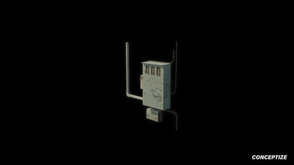 Utility box meticulously handcrafted PBR textured 3D asset optimized Blender Unreal Engine electrical enclosure junction cabinet control panel urban streets