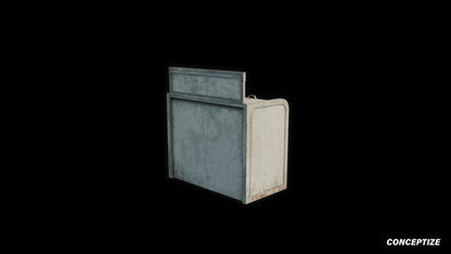 American windshield gas station shelf meticulously handcrafted PBR textured 3D asset optimized Blender Unreal Engine automotive prop retail garage fuel station