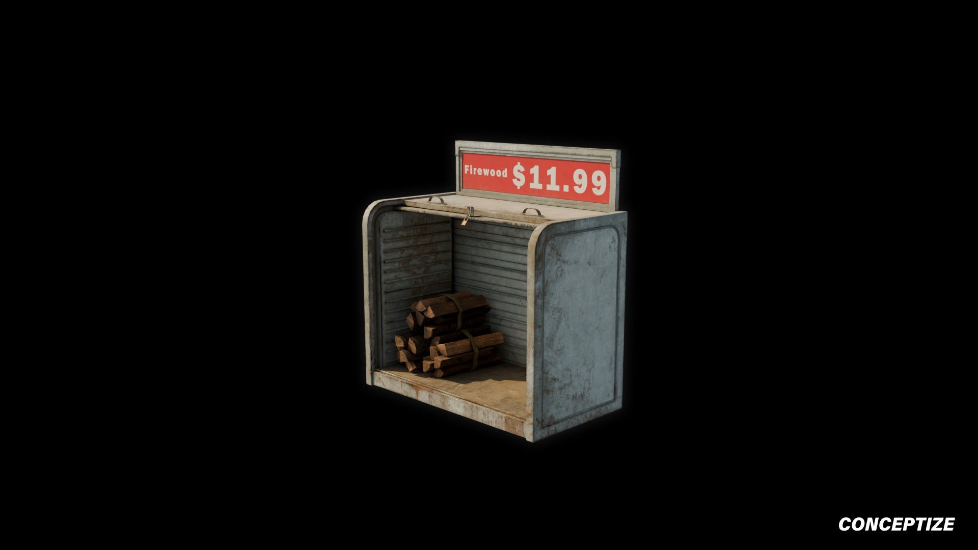 American windshield gas station shelf meticulously handcrafted PBR textured 3D asset optimized Blender Unreal Engine automotive prop retail garage fuel station
