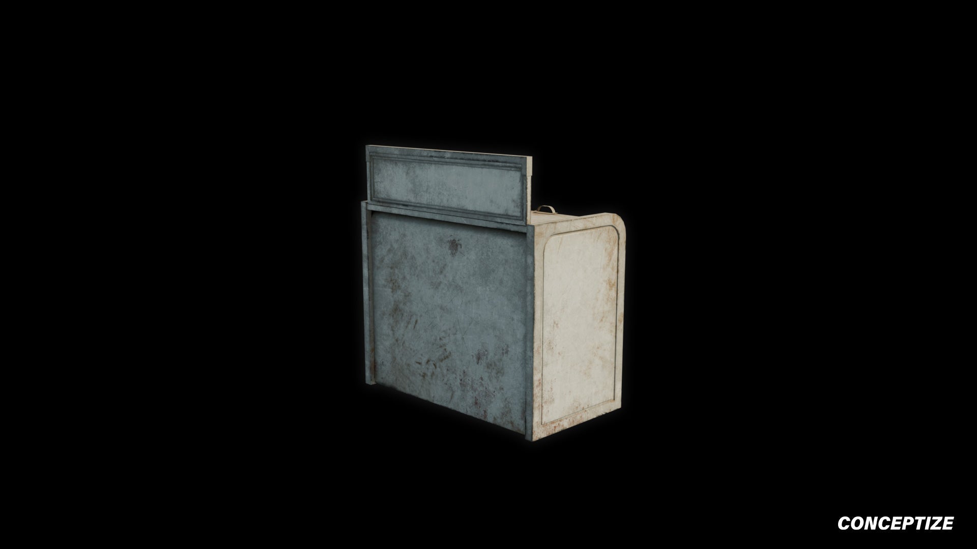 American wood gas station shelf meticulously handcrafted PBR textured 3D asset optimized Blender Unreal Engine retail rack store prop