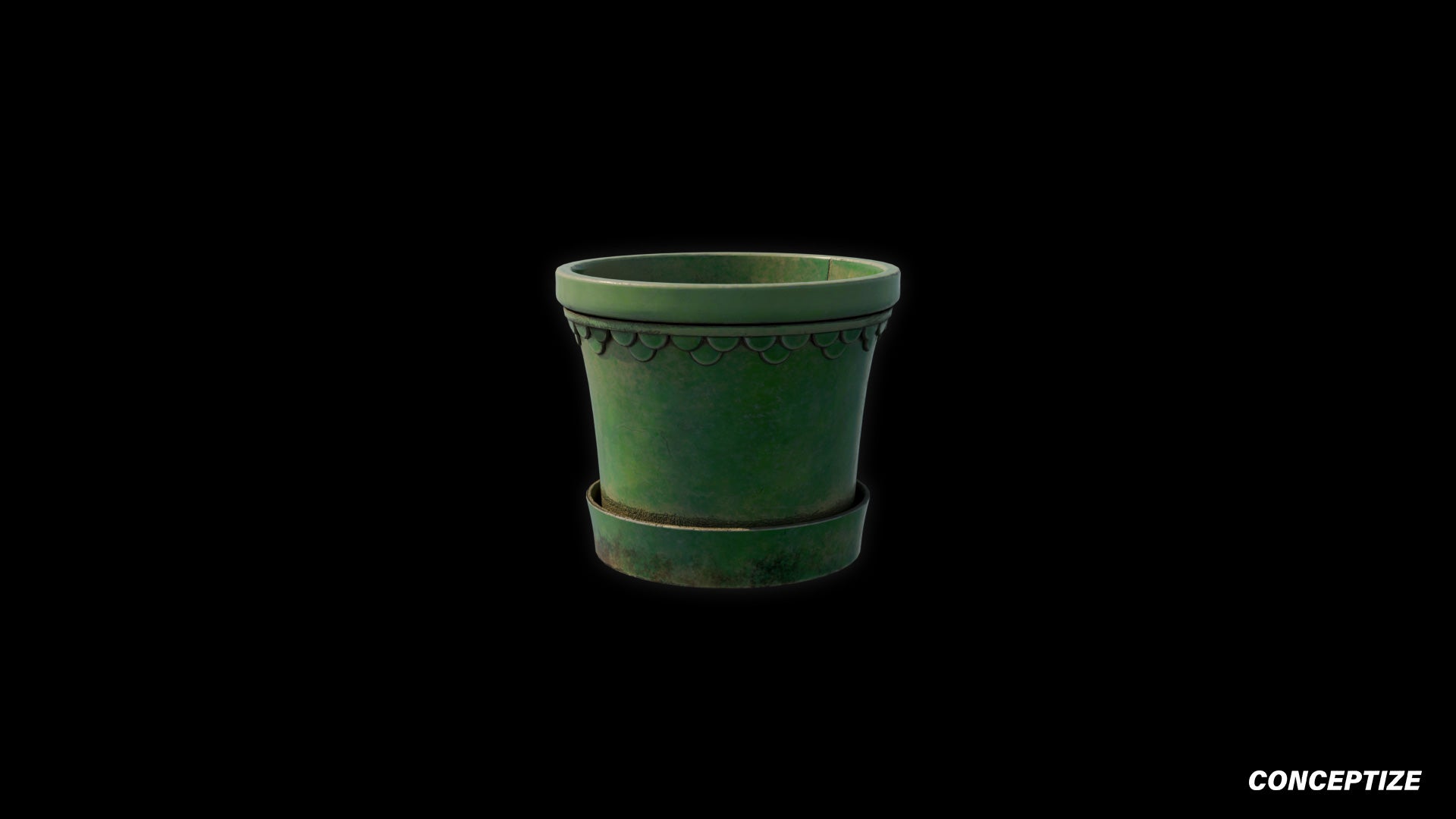 Small plant pot meticulously handcrafted PBR textured 3D model ceramic planter vase flower container garden prop Blender Unreal Engine
