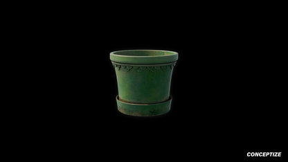 Small plant pot meticulously handcrafted PBR textured 3D model ceramic planter vase flower container garden prop Blender Unreal Engine