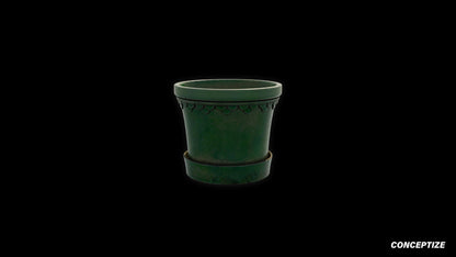 Small plant pot meticulously handcrafted PBR textured 3D model ceramic planter vase flower container garden prop Blender Unreal Engine
