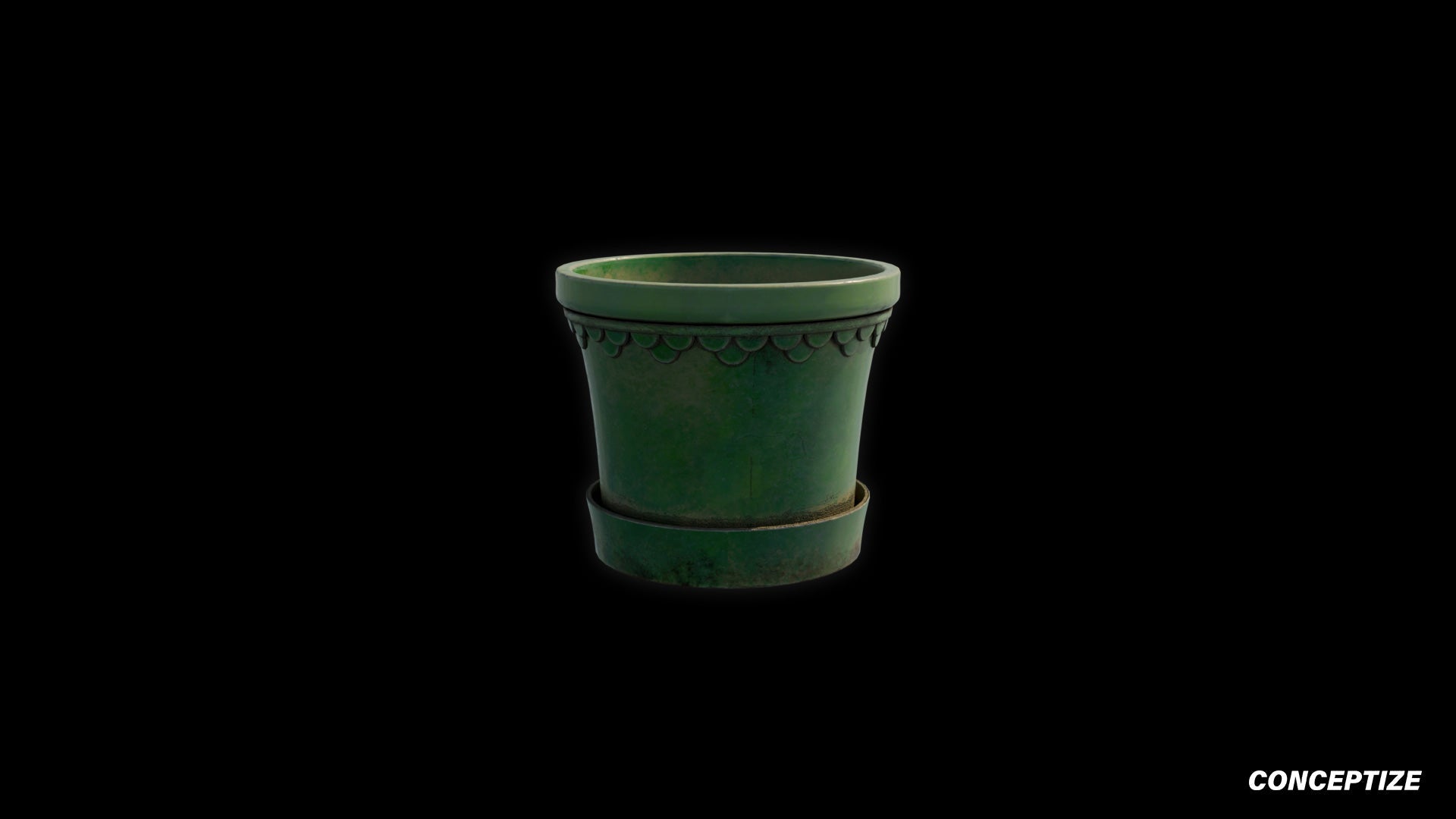 Small plant pot meticulously handcrafted PBR textured 3D model ceramic planter vase flower container garden prop Blender Unreal Engine