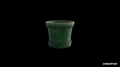 Small plant pot meticulously handcrafted PBR textured 3D model ceramic planter vase flower container garden prop Blender Unreal Engine