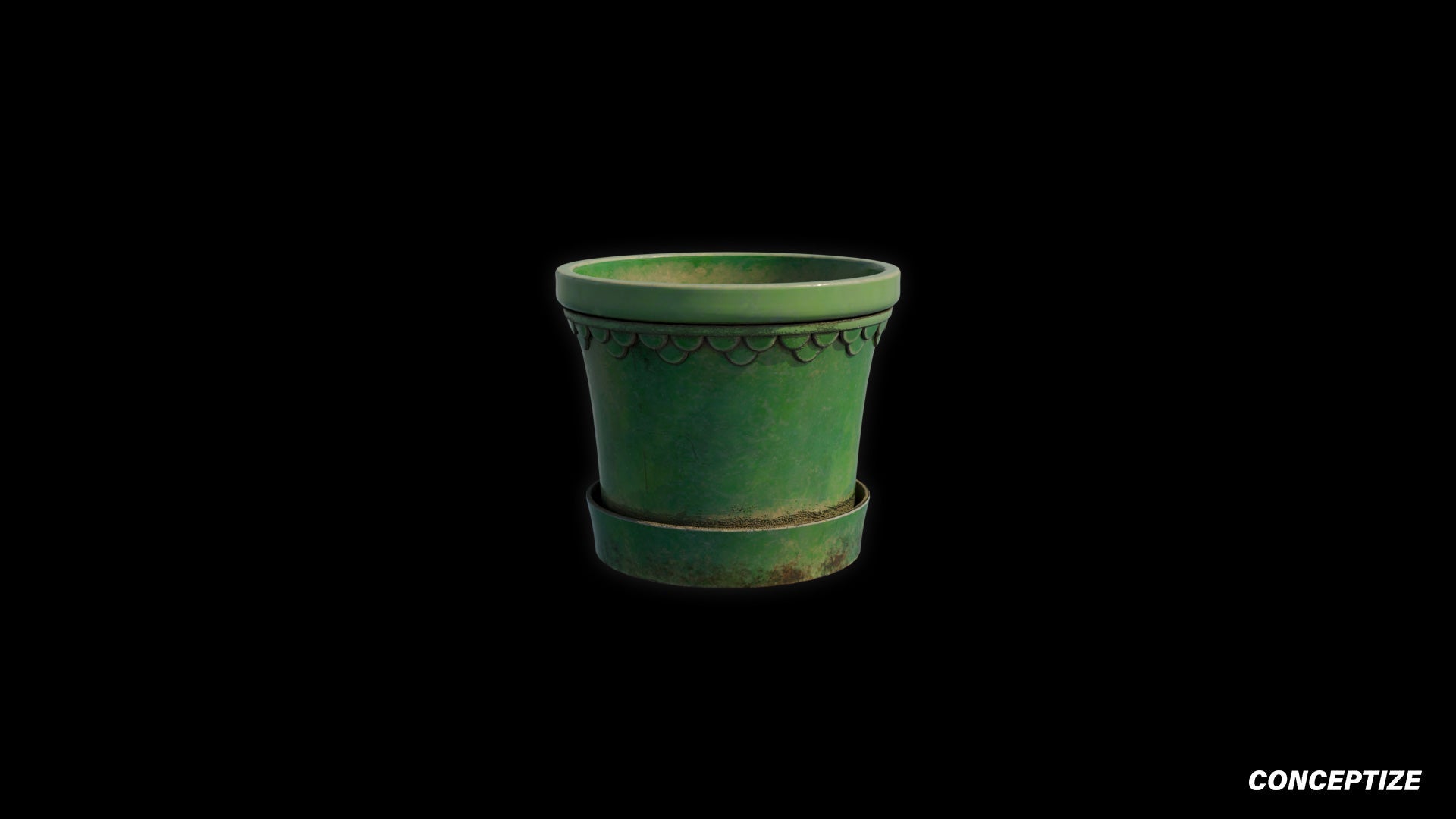 Small plant pot meticulously handcrafted PBR textured 3D model ceramic planter vase flower container garden prop Blender Unreal Engine