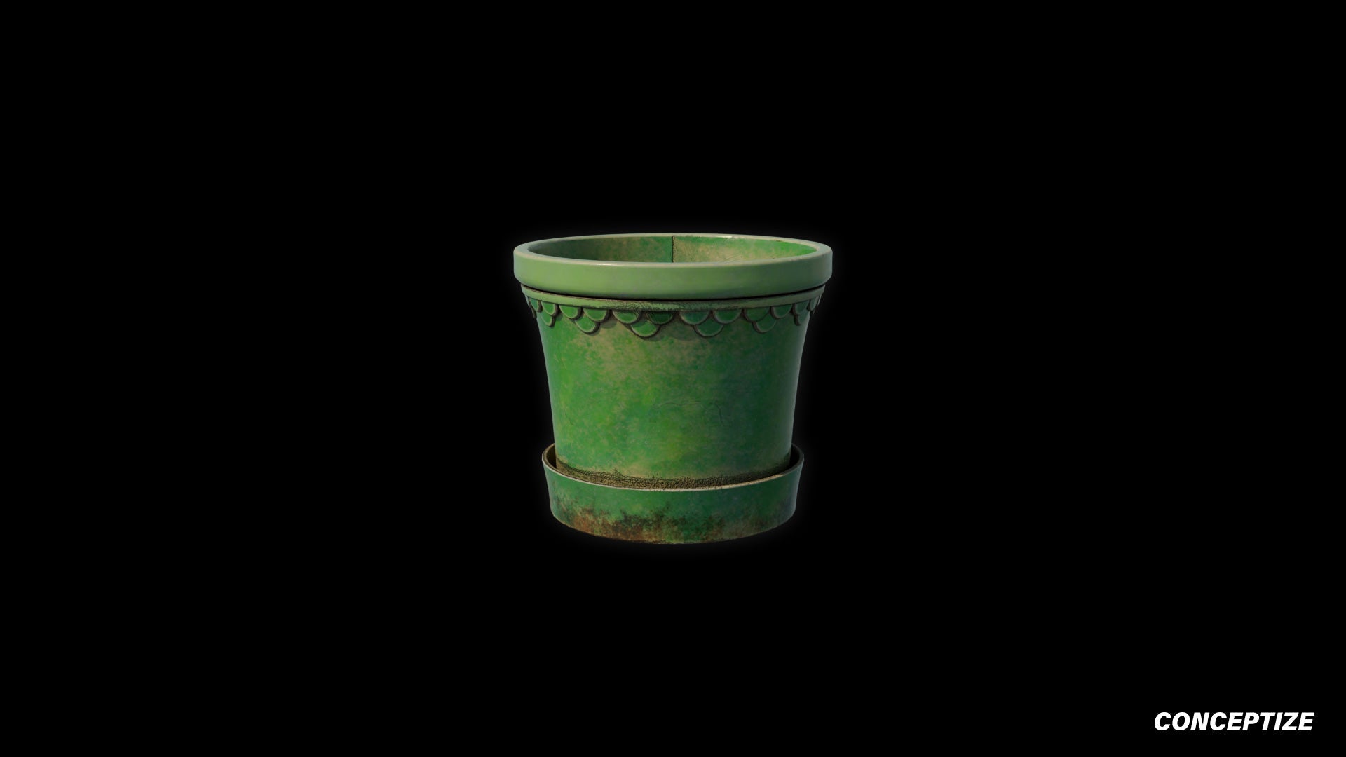 Small plant pot meticulously handcrafted PBR textured 3D model ceramic planter vase flower container garden prop Blender Unreal Engine