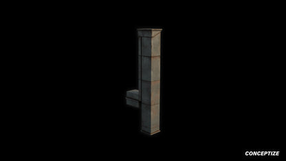 American ventilation duct meticulously handcrafted PBR textured 3D model HVAC air duct exhaust vent pipeline industrial architecture Blender Unreal Engine
