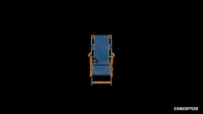 American wood beach chair meticulously handcrafted PBR textured 3D model seaside lounge deck chair coastal furniture Blender Unreal Engine