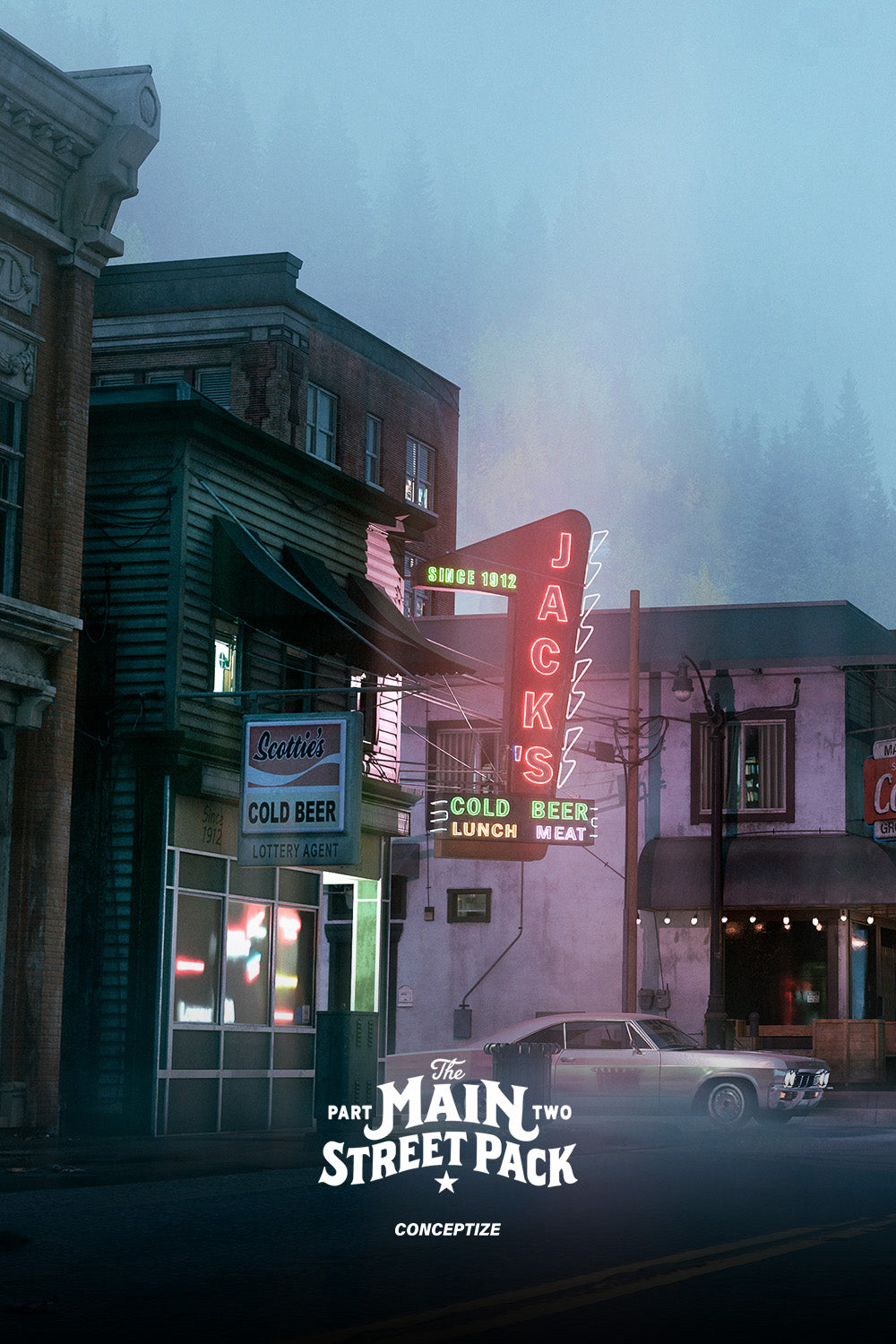 main street detail 3d assets pack for small town america part 2 by conceptize pubs coffee shop retail stores classic americana all models Pablo Carpio