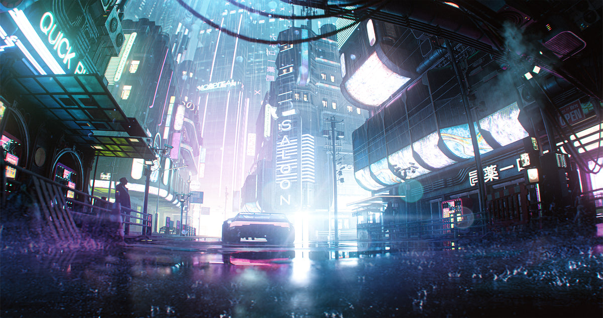 how to make a cyberpunk neon dystopia 3d asset pack blade runner futuristic city retro futurism sci fi premium models props aircon hvac videogame kitbash district conceptize conceptise visualize fog blender unreal engine replicant home gsd genis salvador design