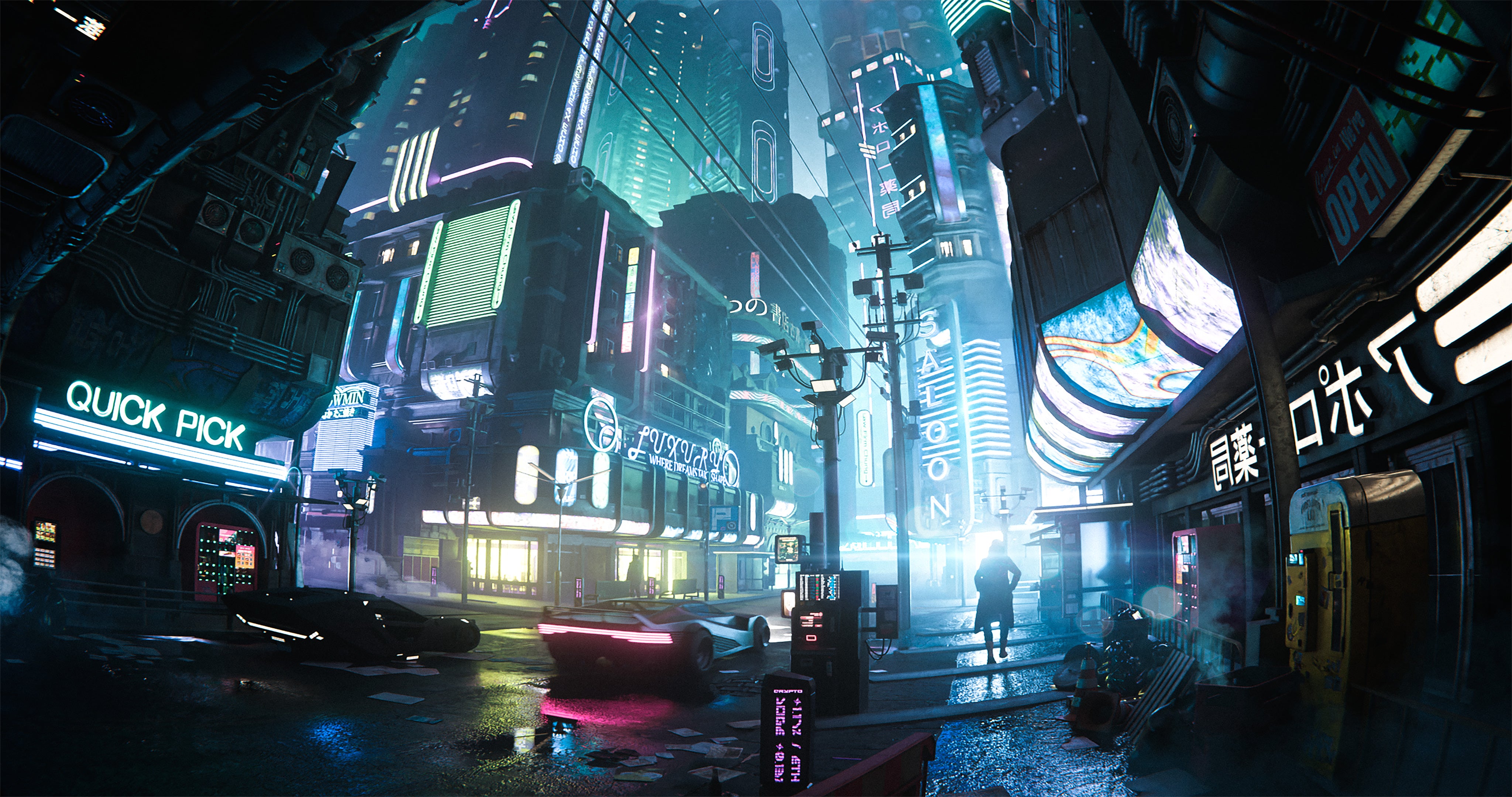 how to make a cyberpunk neon dystopia 3d asset pack blade runner futuristic city retro futurism sci fi premium models props aircon hvac videogame kitbash district conceptize conceptise visualize fog blender unreal engine replicant home gsd genis salvador design