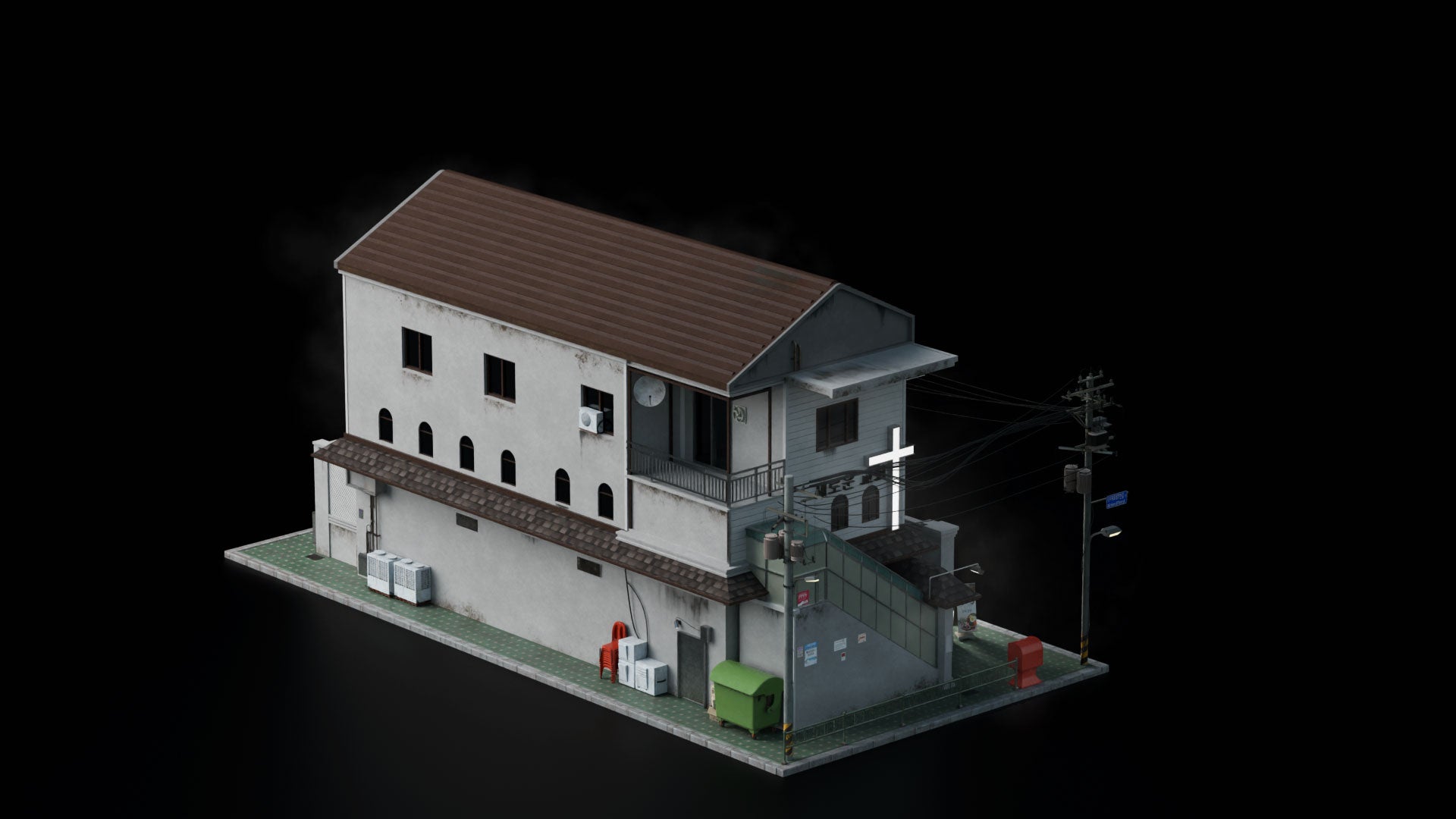 seoul 3d asset pack south korea building kit conceptize premium models church retail textures materials decals korean props videogames webcomics vfx visual effects