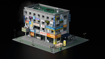 seoul 3d asset pack south korea building kit conceptize premium models church retail textures materials decals korean props videogames webcomics vfx visual effects